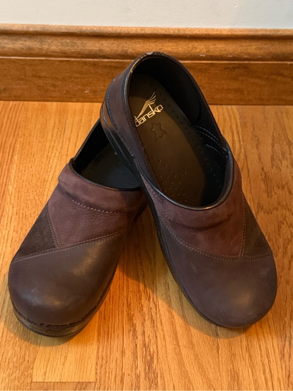 Dansko Leather Suede Geometric Patchwork Professional Clogs EU 40 US 9.5-10 - Picture 10 of 11